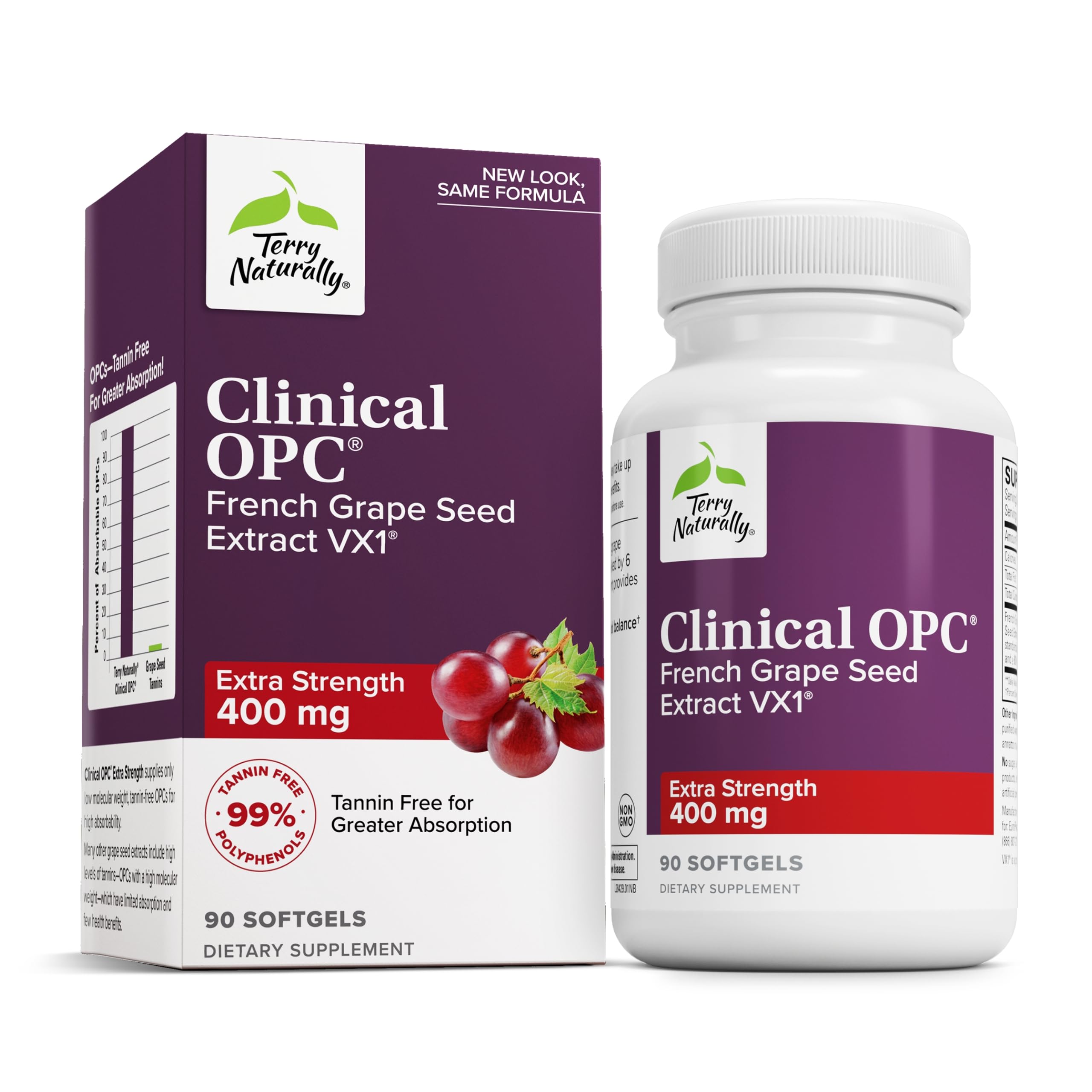 Terry Naturally OPC Extra Strength bottle front showing antioxidant support for the heart