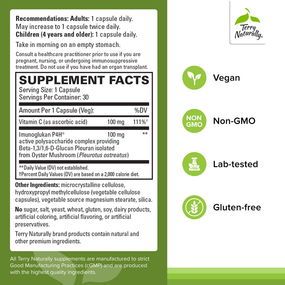 PleuraMax bottle label highlights vegan, non-GMO formula.