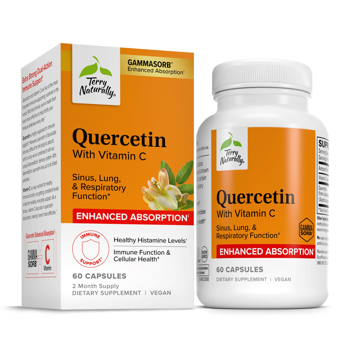 Terry Naturally Quercetin immune support bottle showing daily wellness potential