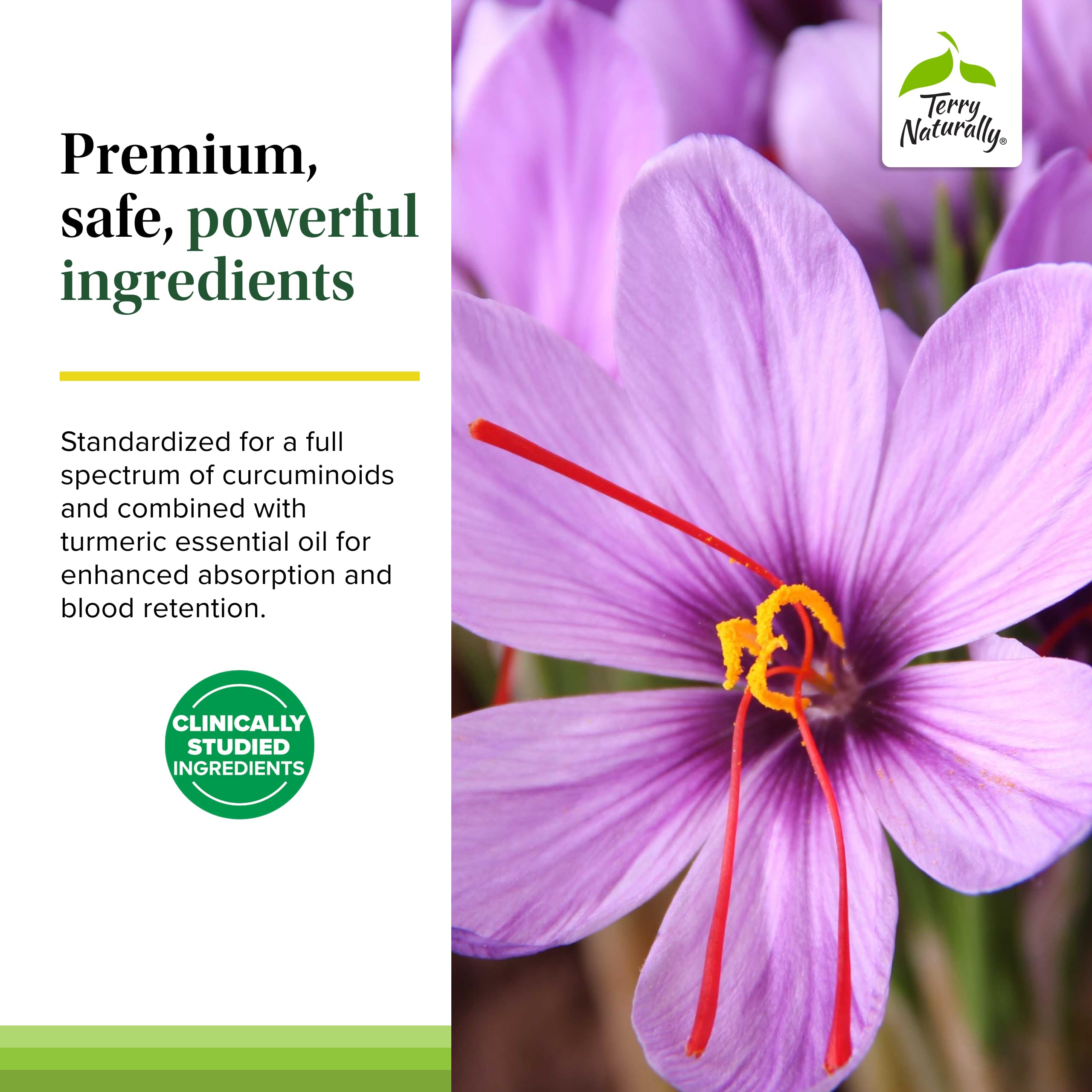 Terry Naturally Saffron Lift + Curcumin on desk promotes focus and calm routine.
