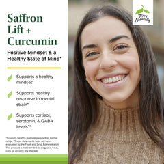 Terry Naturally Saffron Lift Curcumin label highlights non-GMO and testing.