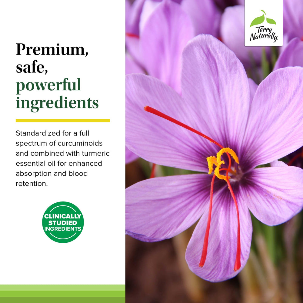 Close-up of saffron threads and capsules for calming support and focus.