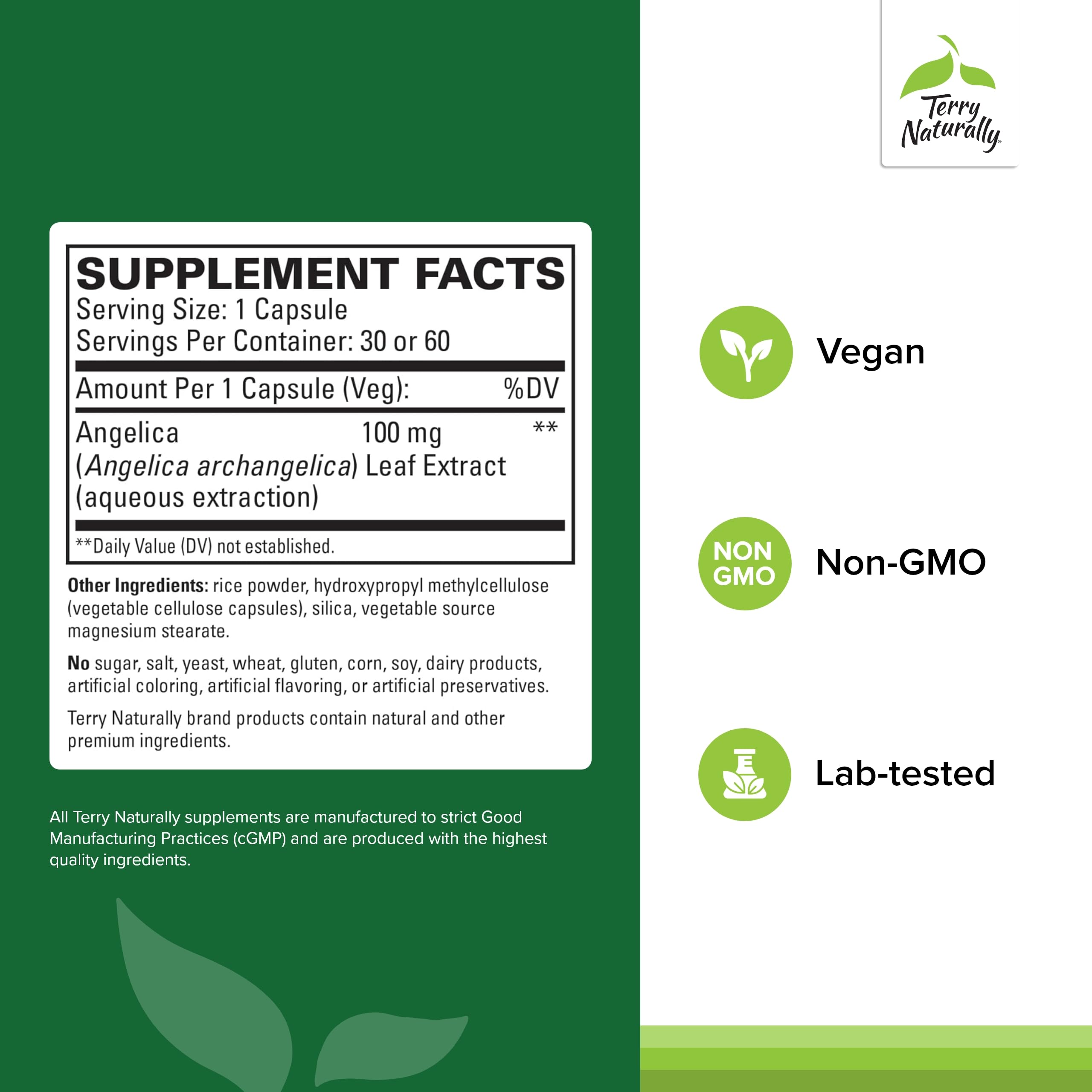 Terry Naturally SagePro Angelica leaf extract bottle shows herbal bladder wellness.