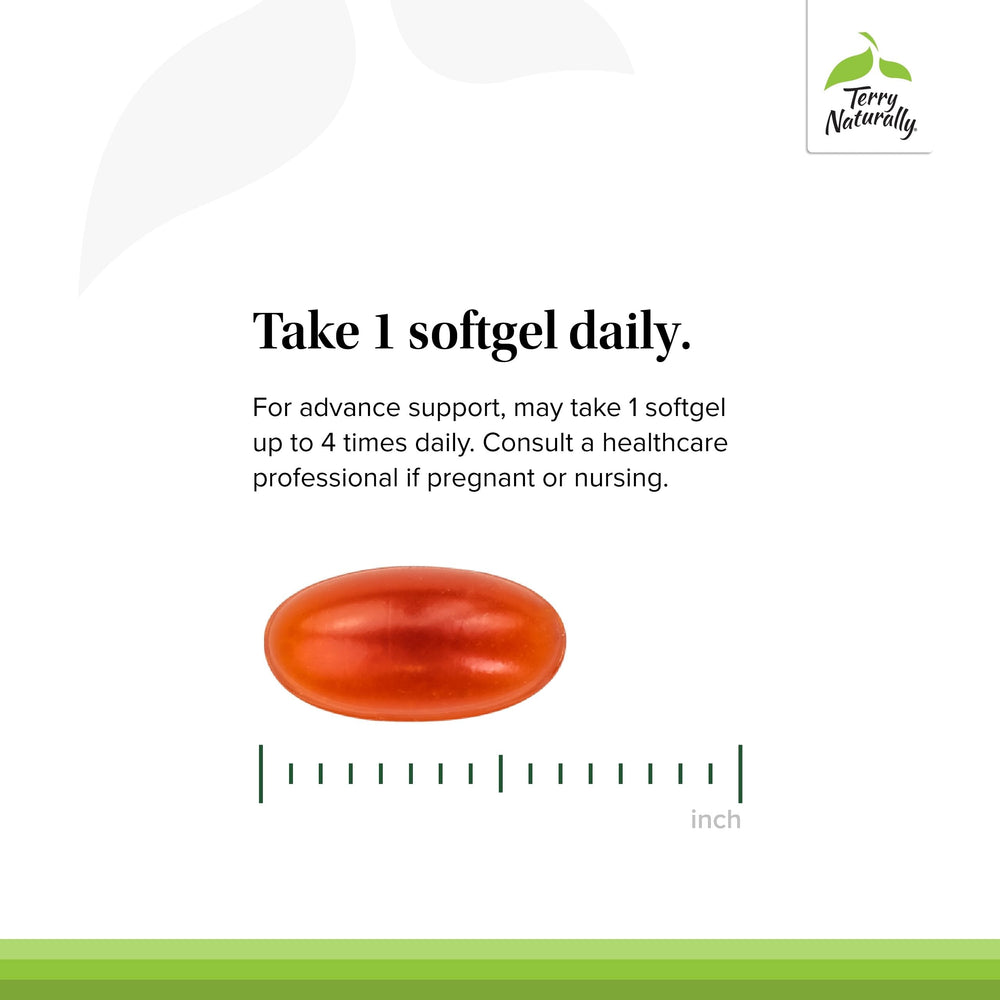 Illustration of Terry Naturally sea buckthorn berry pulp and seed oil synergy.
