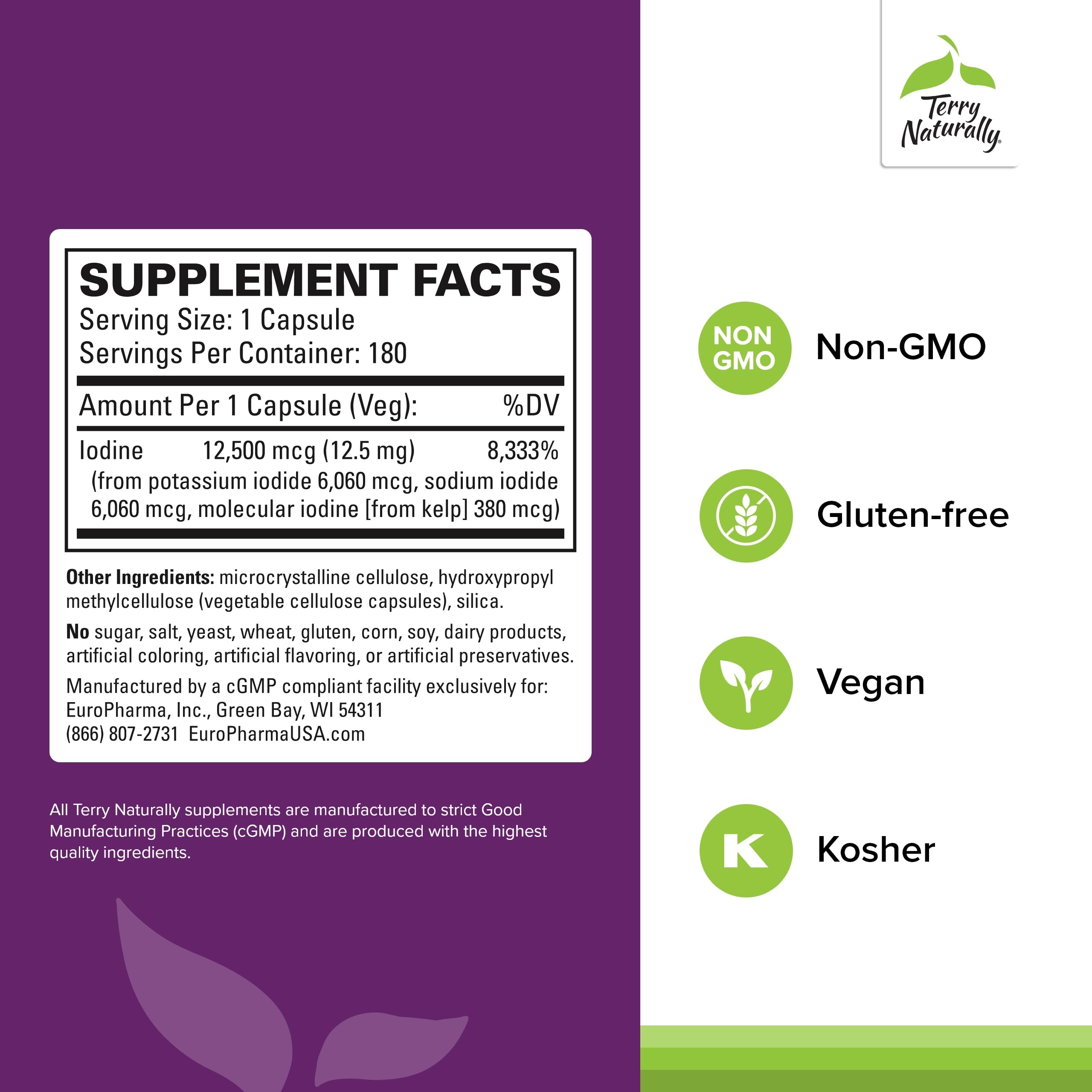 Close-up of Tri-Iodine capsules highlighting three iodine forms for thyroid support