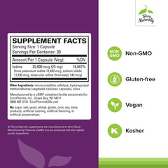 Terry Naturally Tri-Iodine capsules closeup showing an easy-to-swallow supplement for daily use