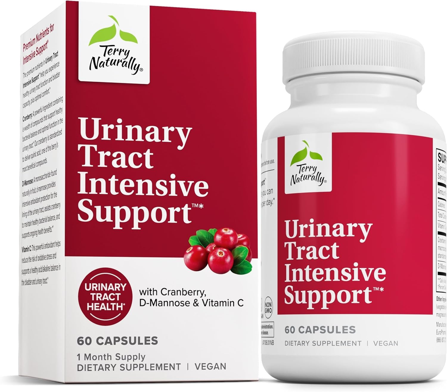 Terry Naturally Urinary Tract Intensive Support bottle for daily urinary health use.