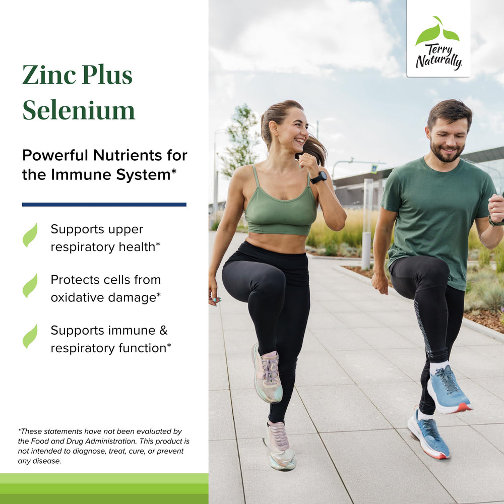 Label detail of Terry Naturally Zinc Plus Selenium showing allergen-free formula
