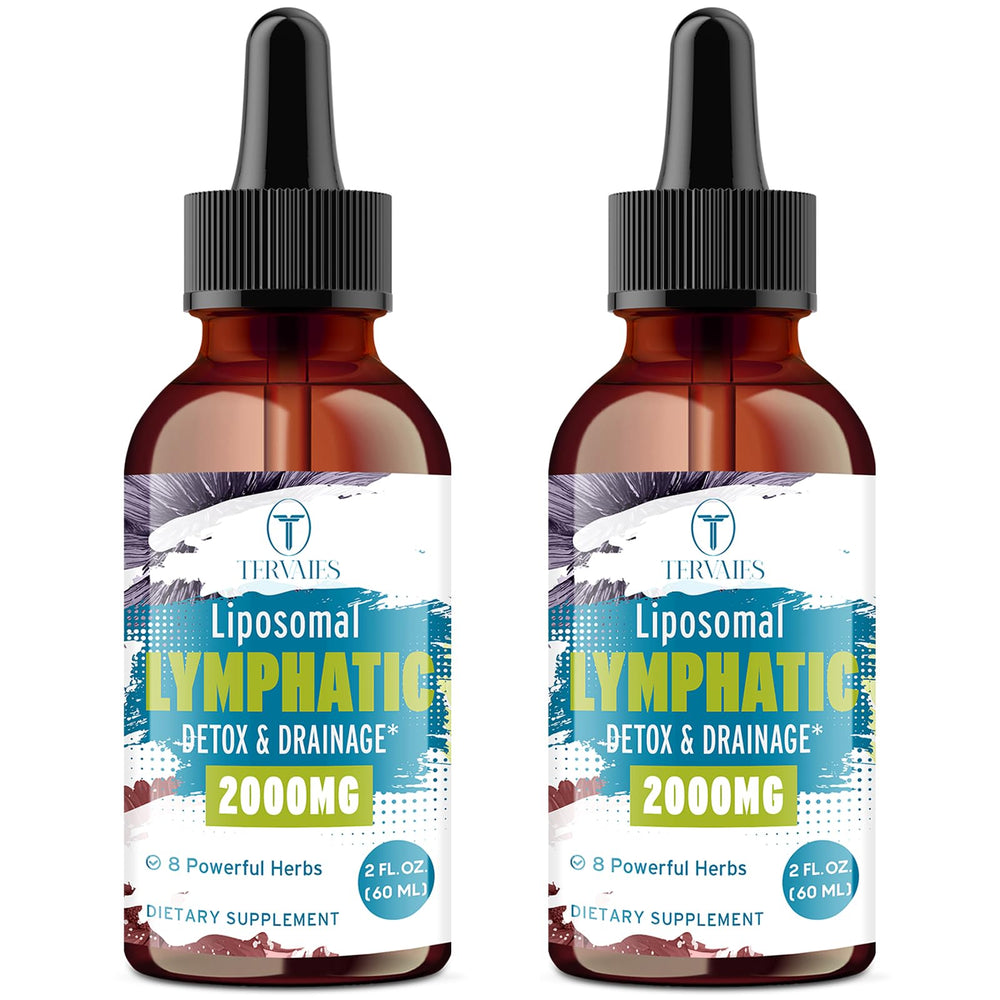 Tervaies Liposomal Lymphatic Drops bottle on a clean surface for daily use