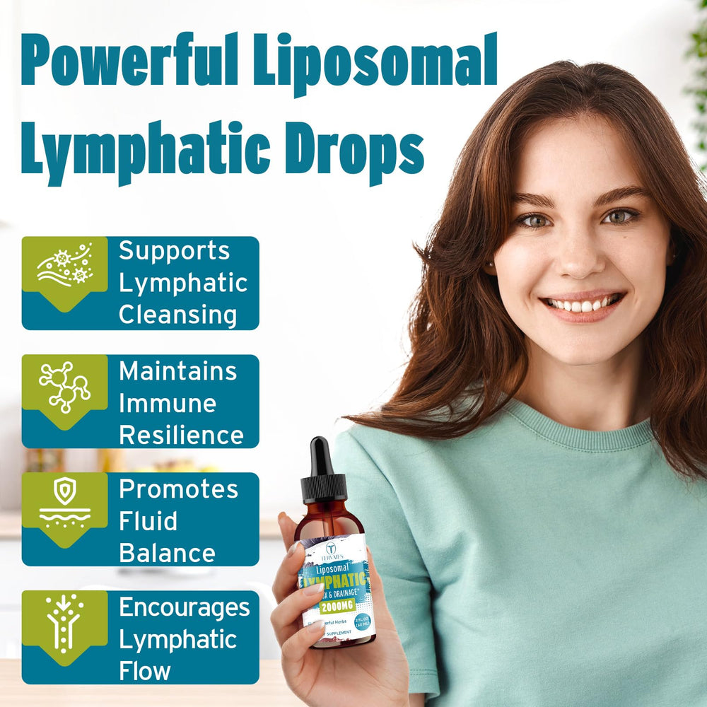Tervaies Liposomal Lymphatic Drops dropper top showing 2 ml serving