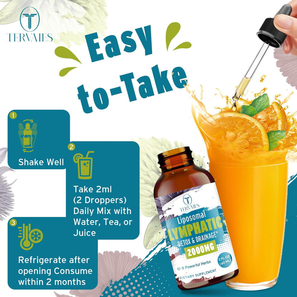 Tervaies Liposomal Lymphatic Drops liquid formulation with clean ingredients