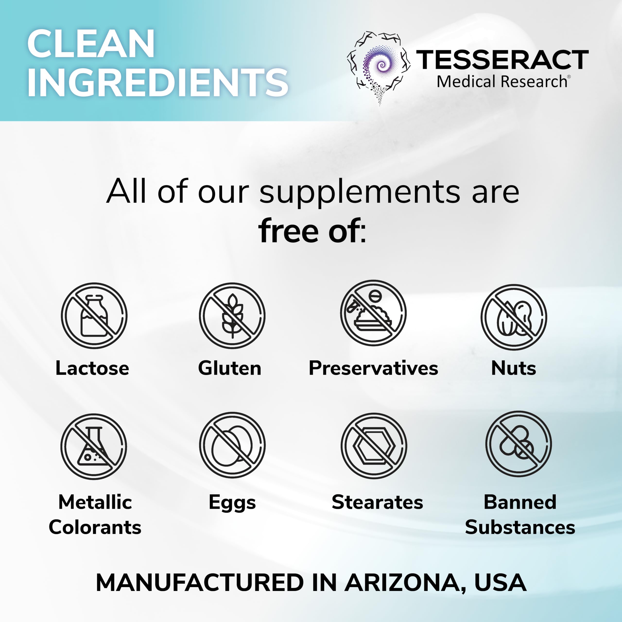 Overview of the Tesseract Medical Research supplement design and packaging