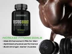TESTOS BOOST Advanced Formula box front showcases month-long supply