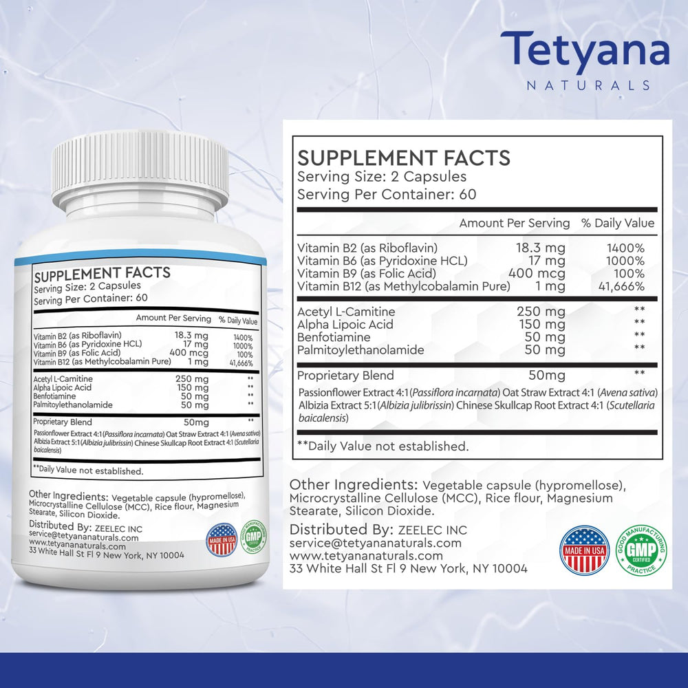 Tetyana Naturals ingredient blend 12-in-1 illustration highlights multiple nutrients for daily vitality.