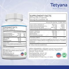 Tetyana Naturals ingredient blend 12-in-1 illustration highlights multiple nutrients for daily vitality.