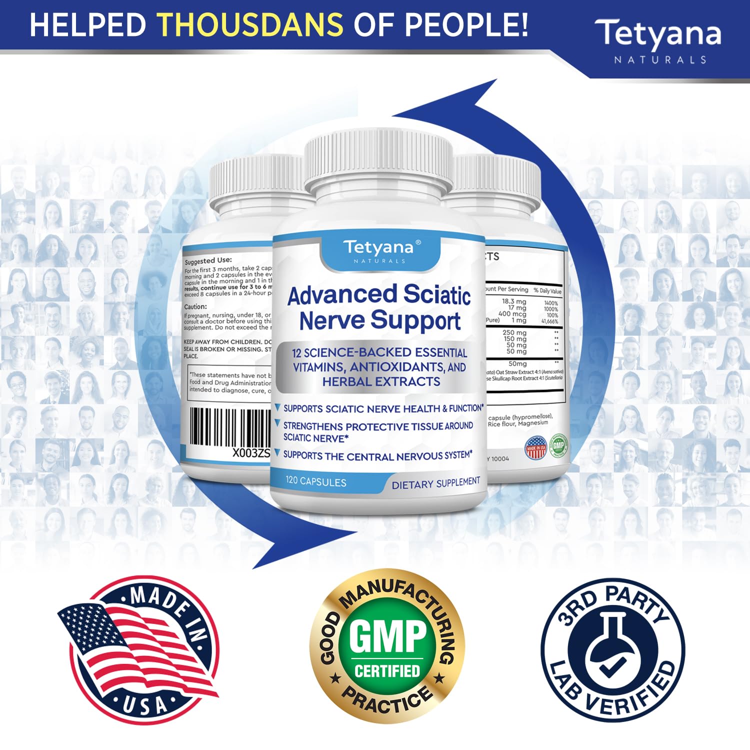 Tetyana Naturals capsules hint at improved sleep quality and daytime clarity.