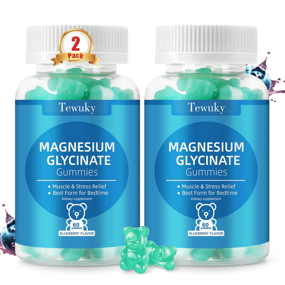 Tewuky magnesium glycinate gummies blueberry flavor bottle for relaxing moments