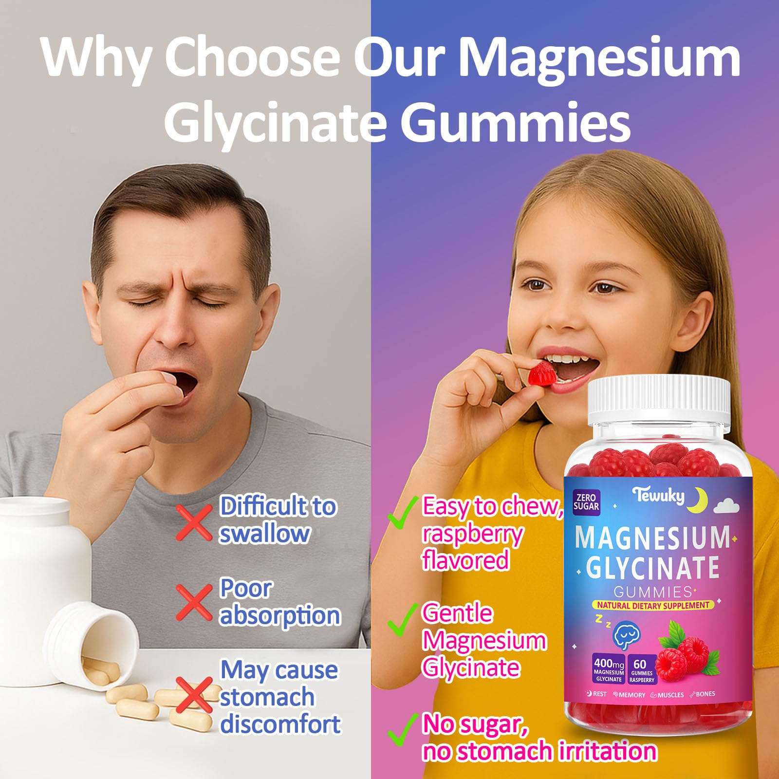 Kids-friendly serving of Tewuky gummies on a plate for family use