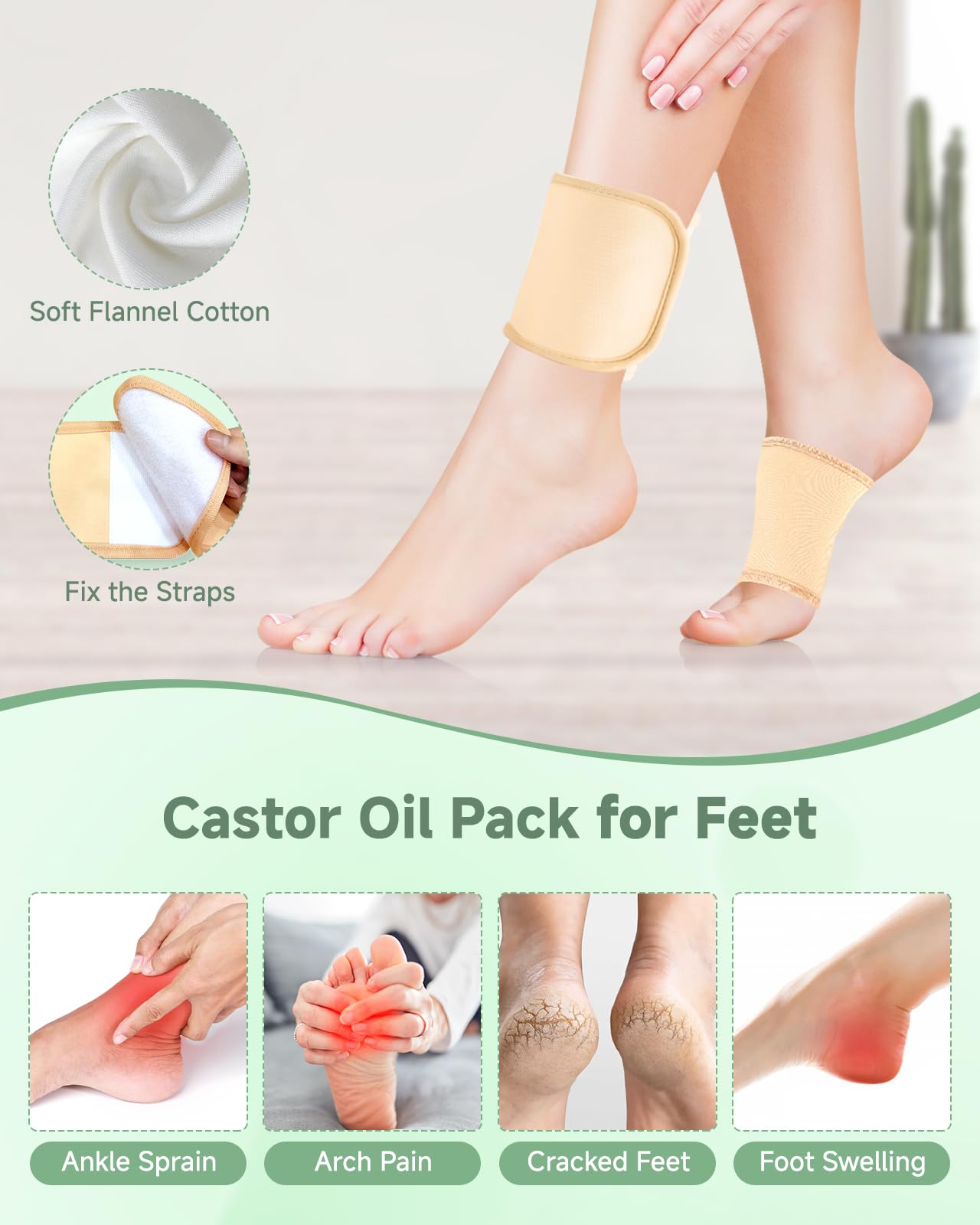 Texpot castor oil pack wrap arm illustrates comfortable wrap around limb.