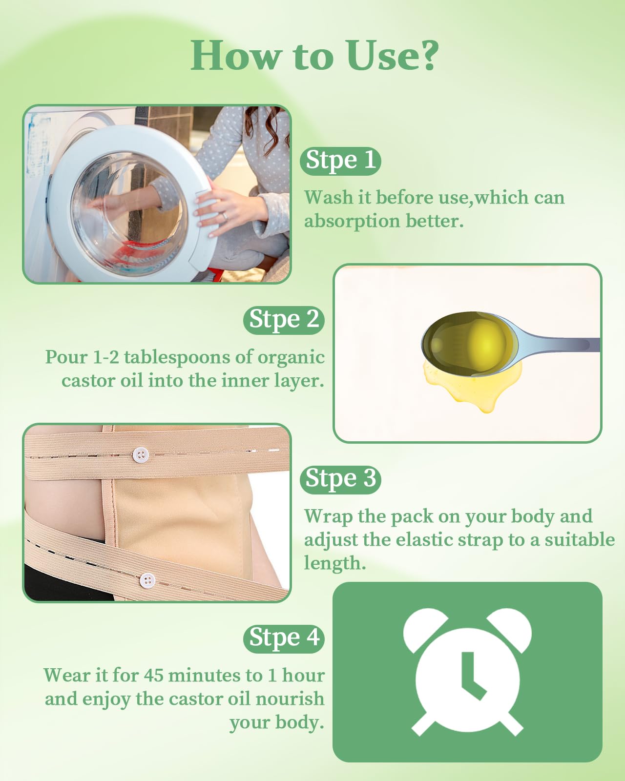 Texpot Castor Oil Pack Wrap knee – adjustable knee coverage for joint comfort.