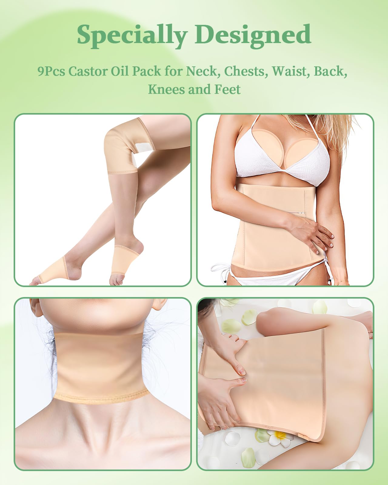 Texpot Castor Oil Pack Wrap waist – secure, adjustable belt for comfortable midsection coverage.