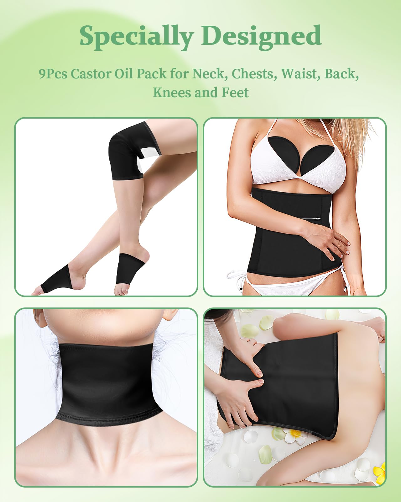 Texpot castor oil pack waist wrap with adjustable fit for daily activities