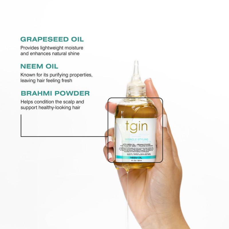 Thank God It's Natural tgin Miracle Styling Oil after use leaves smooth ends