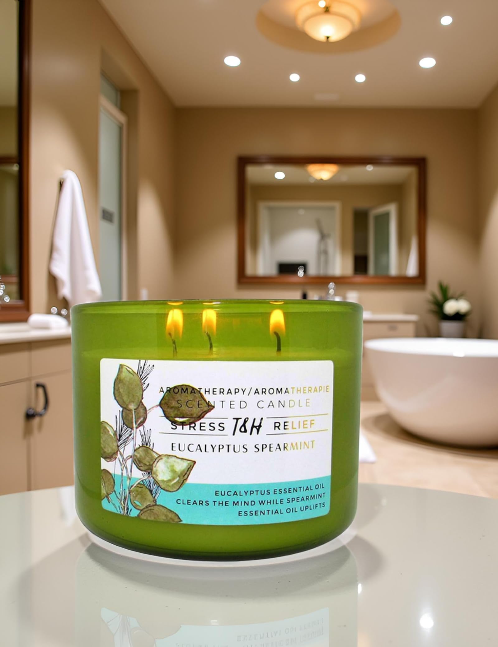 T&H Spa-inspired scent blends mint and eucalyptus for a refreshing mood boost.