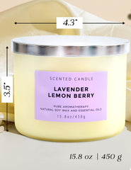 Metal lid on the Lavender Lemon Berry candle packaging