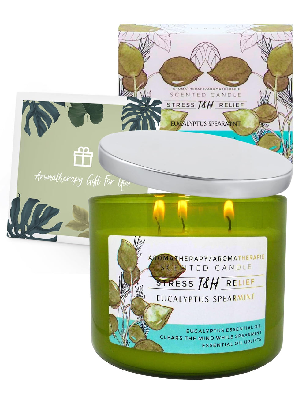 T&H Clean soy wax burns evenly for up to 80 hours of fragrance.