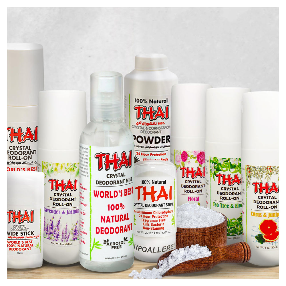Thai Deodorant Stone unscented body powder helps odor management daily.