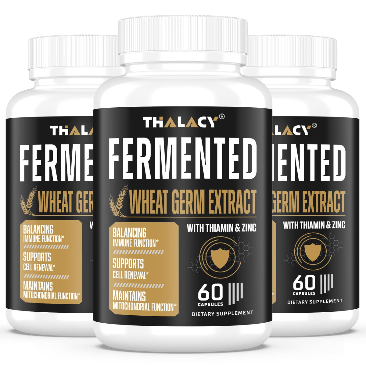 Thalacy Spermidine Wheat Germ Capsules bottle for daily wellness.