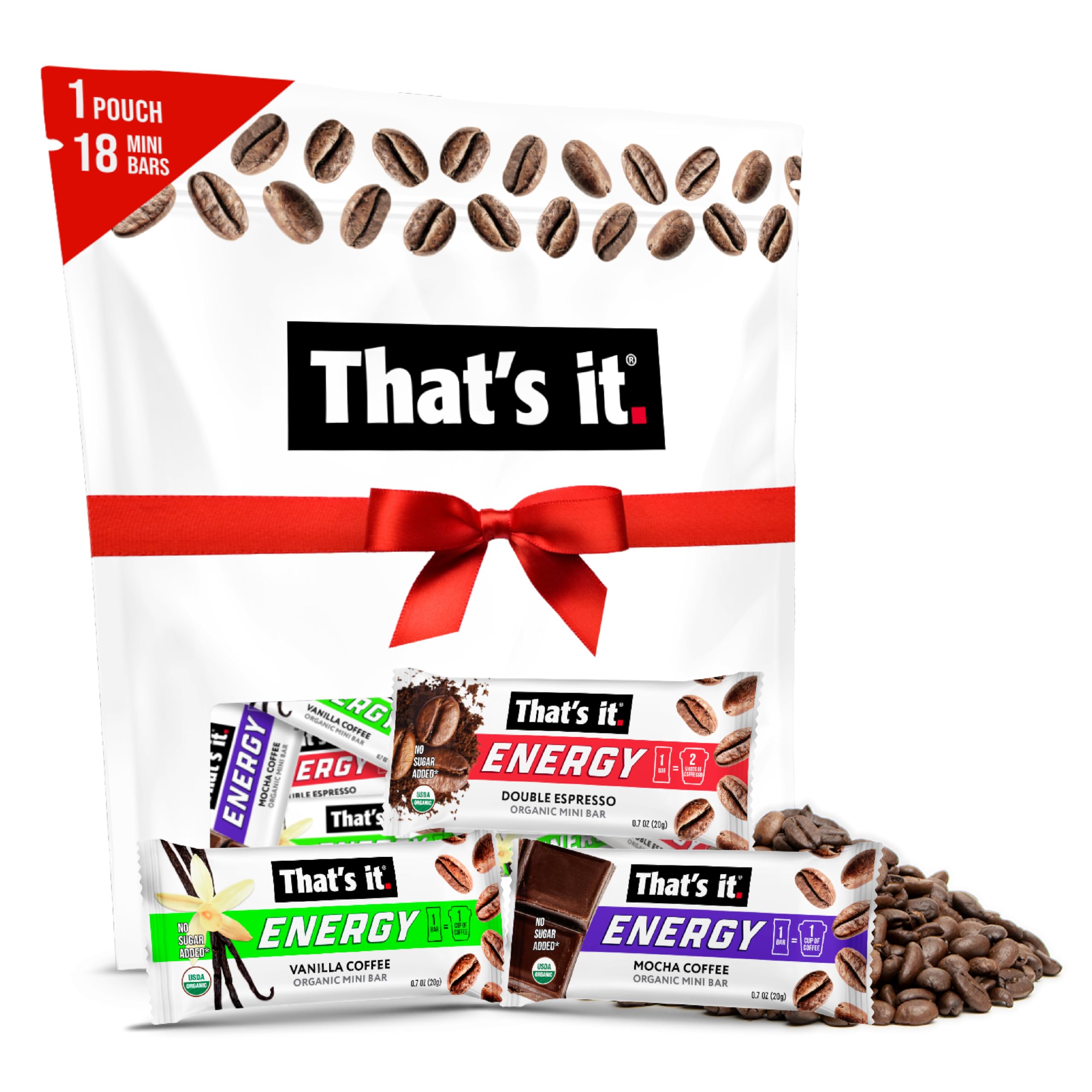 That’s it vanilla packshot of organic energy coffee mini bars for grab-and-go caffeine