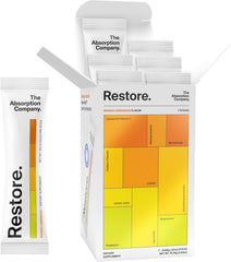 The Absorption Company electrolyte powder packet ready to mix for refreshing hydration.