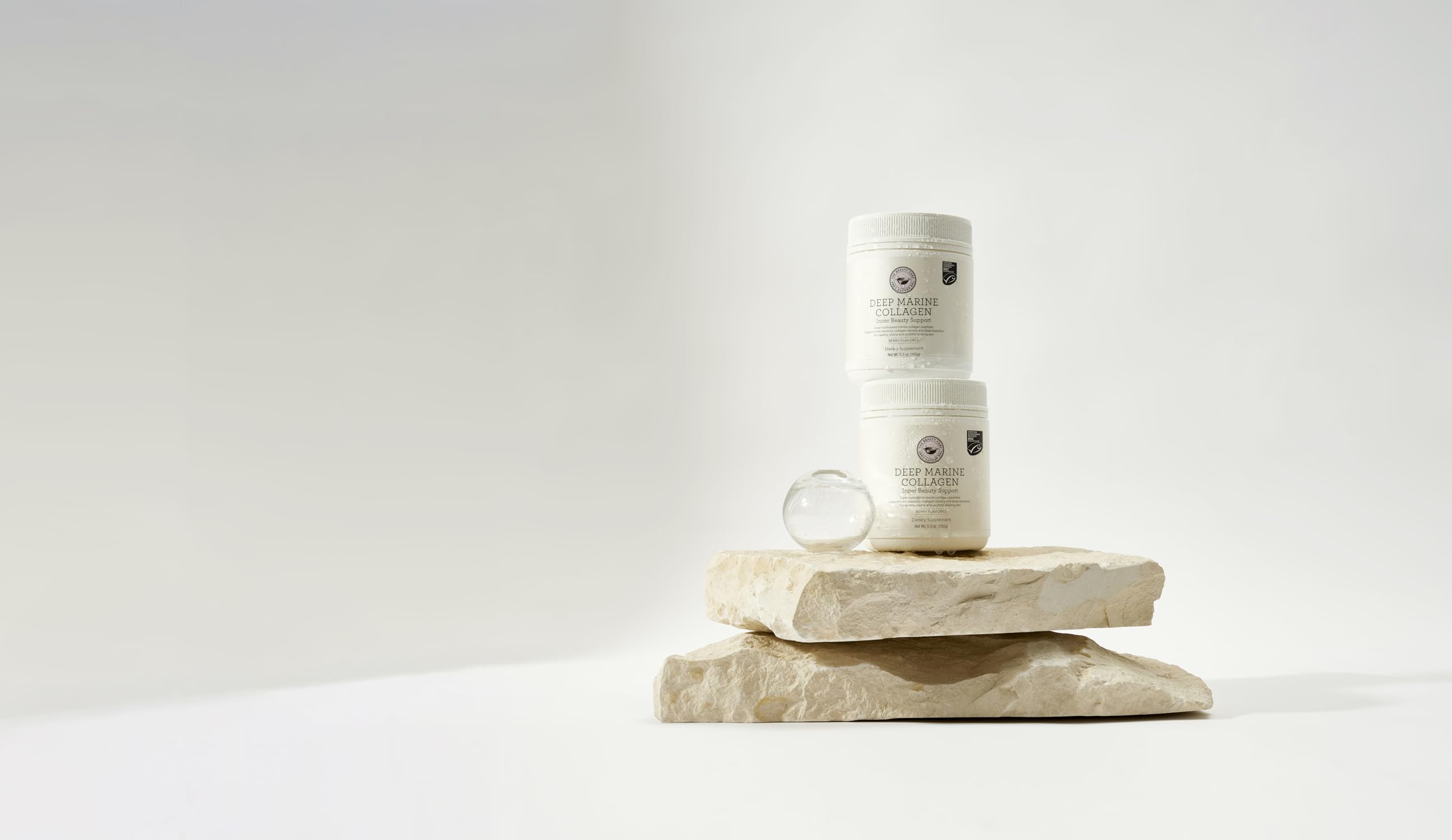 The Beauty Chef Deep Marine Collagen jar on a clean surface for daily routine