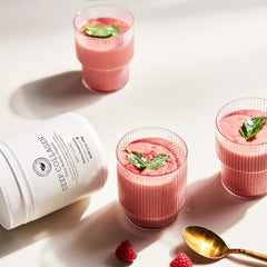 Deep Marine Collagen powder being mixed for a smooth drink