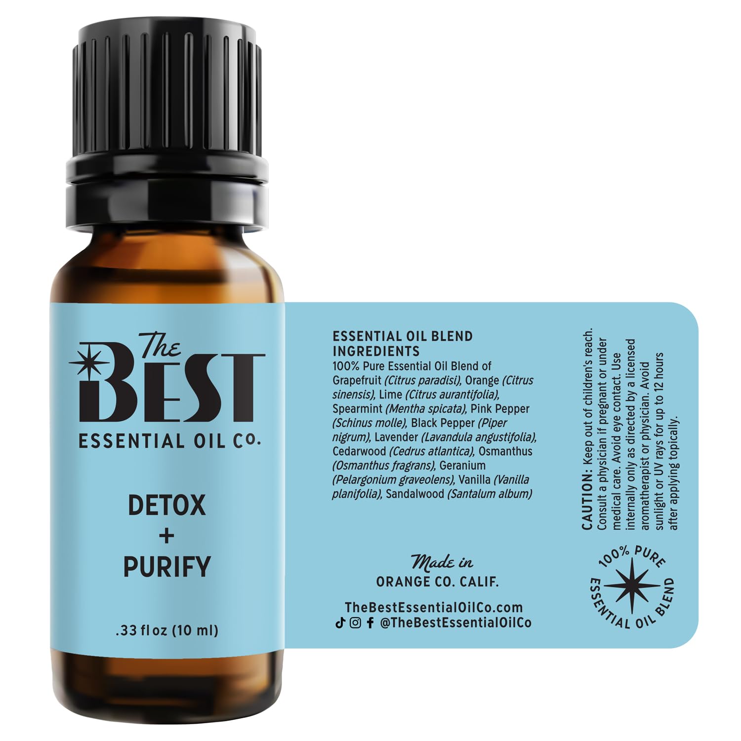 The Best Detox Purify diffuser pour releasing citrus and mint notes.