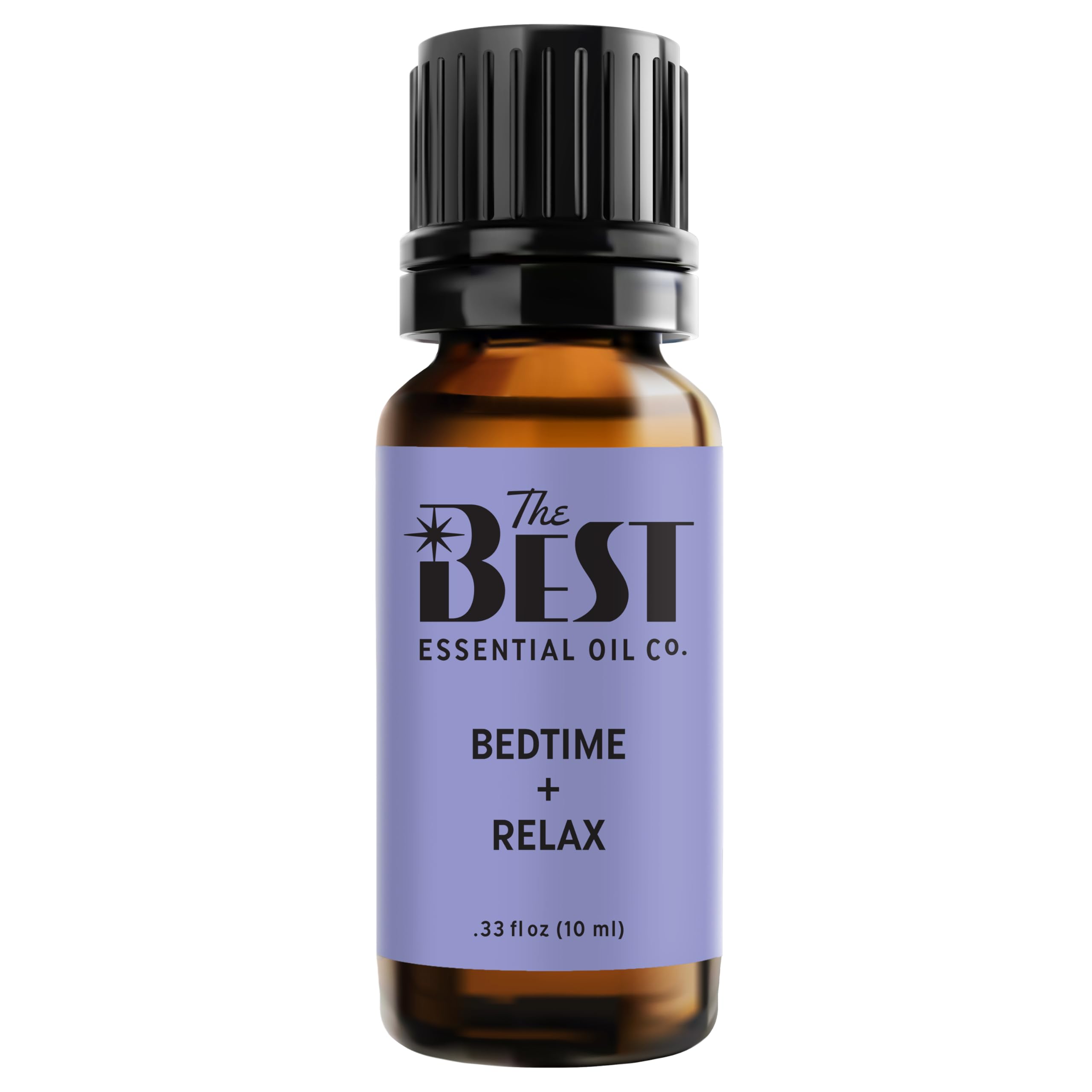 The Best Essential Oil Co Bedtime + Relax bottle front promotes calm for bedtime routines