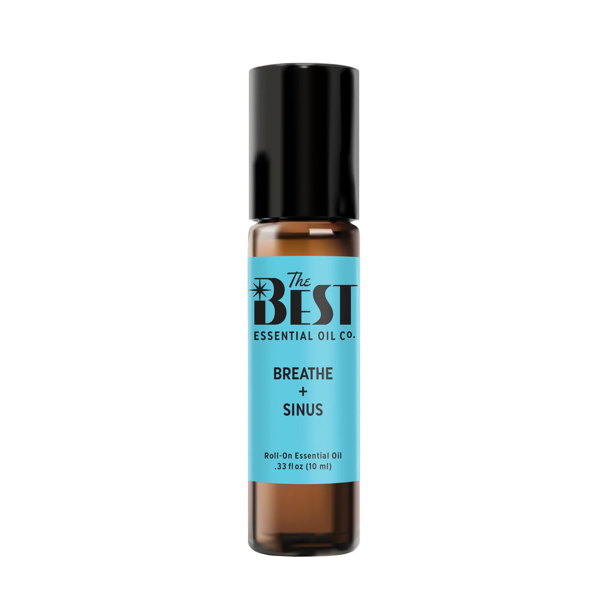 The Best Essential Oil Co Breathe + Sinus Roll-On bottle for quick, natural breathing support