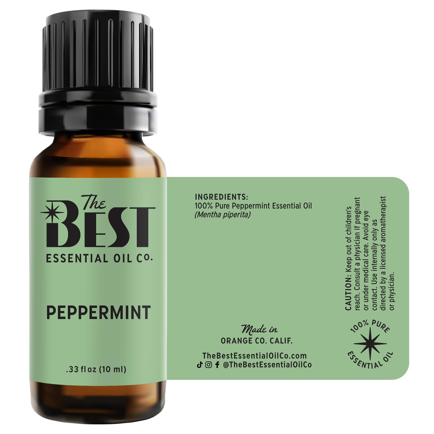 The Best Essential Oil Co California-bottled peppermint oil for premium quality.