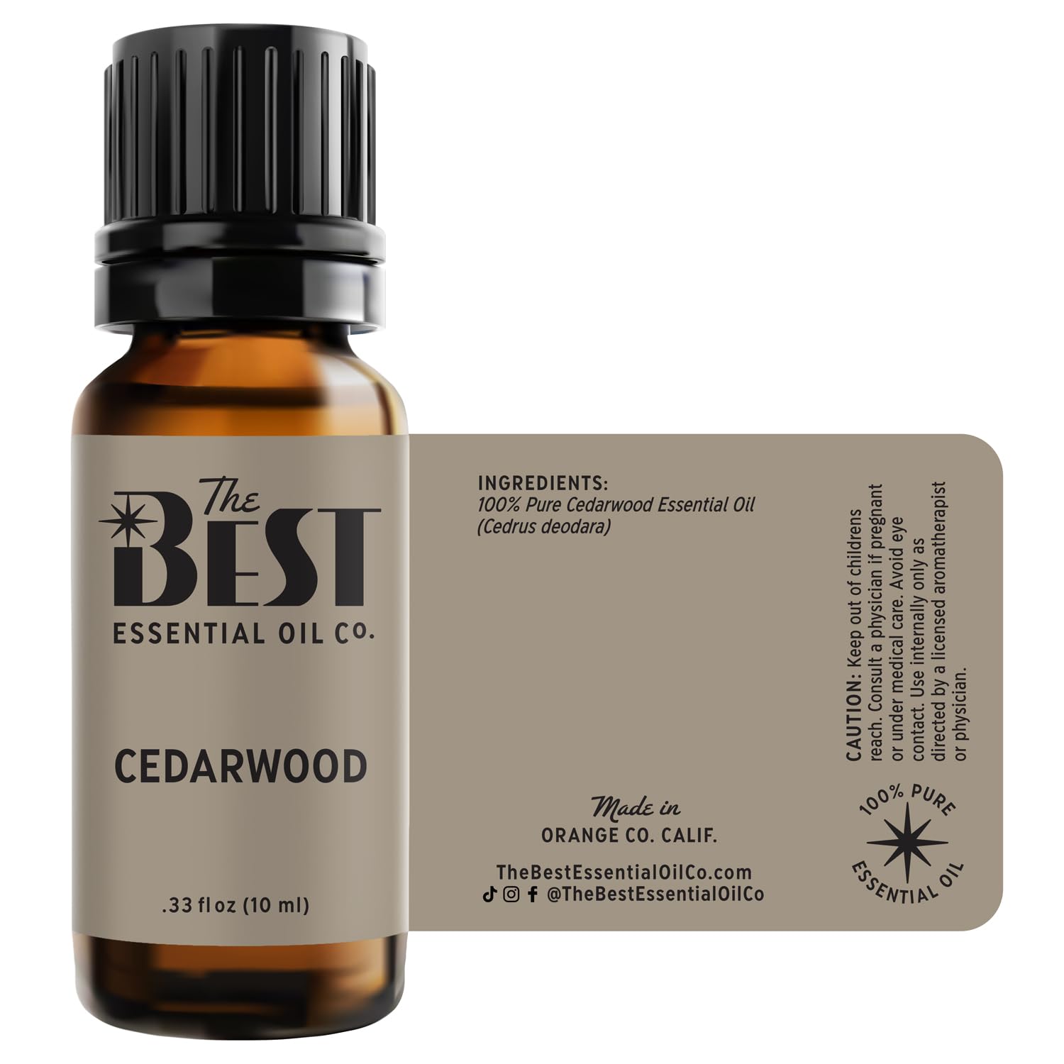 The Best Essential Oil Co cedarwood-packaging conveys premium quality.