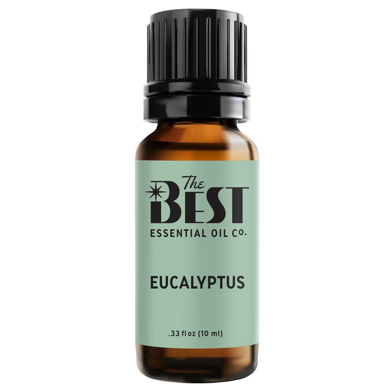 The Best Essential Oil Co Eucalyptus bottle closeup showing purity and rich aroma