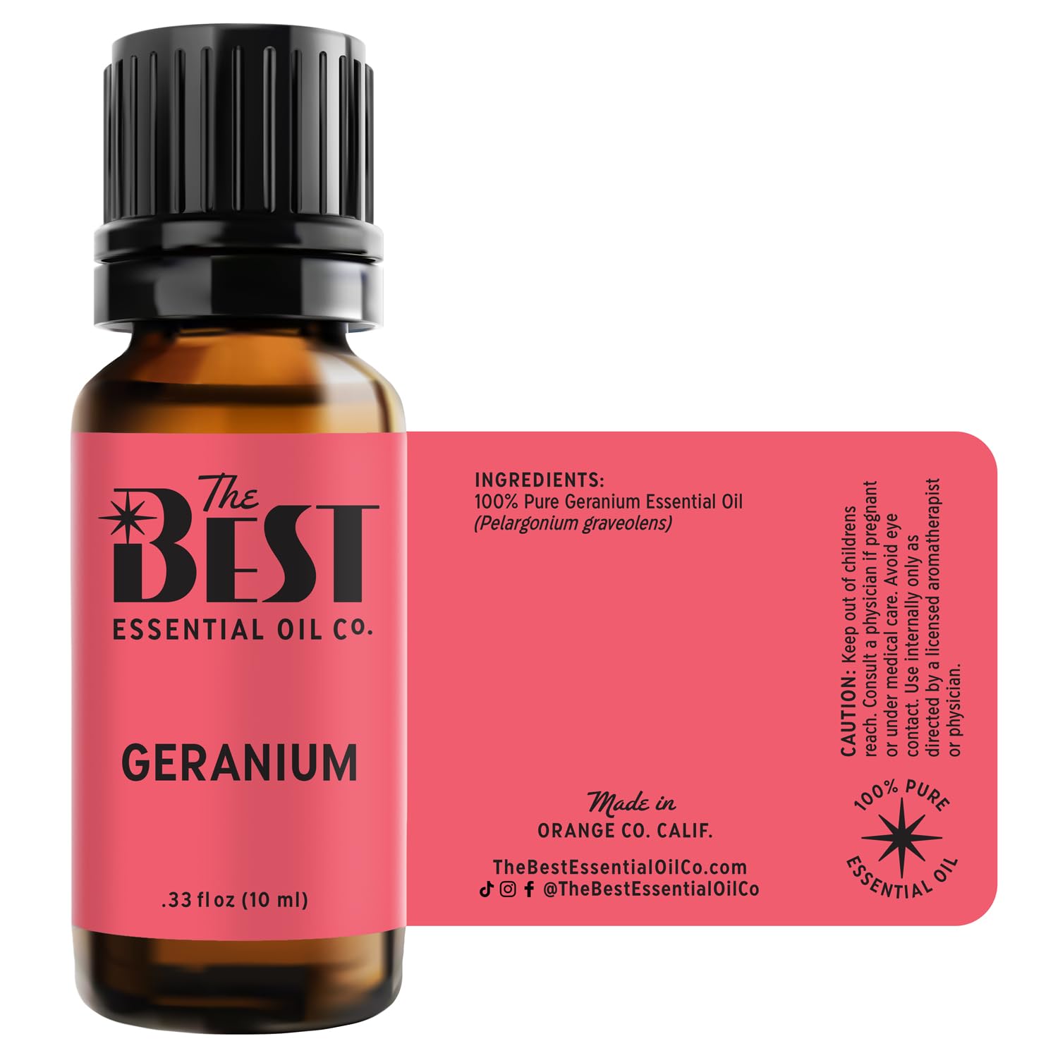 The Best Essential Oil Co geranium gift-packaging highlights a premium aromatherapy gift.
