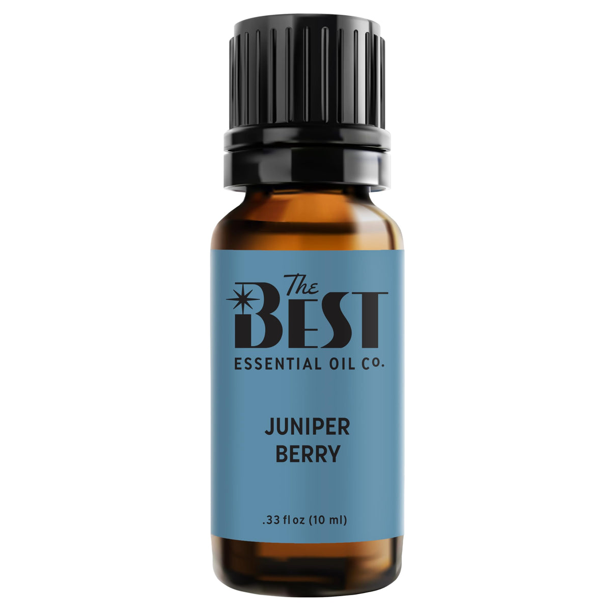 The Best Essential Oil Co Juniper Berry oil bottle offers forest-inspired aroma for mood refreshment.
