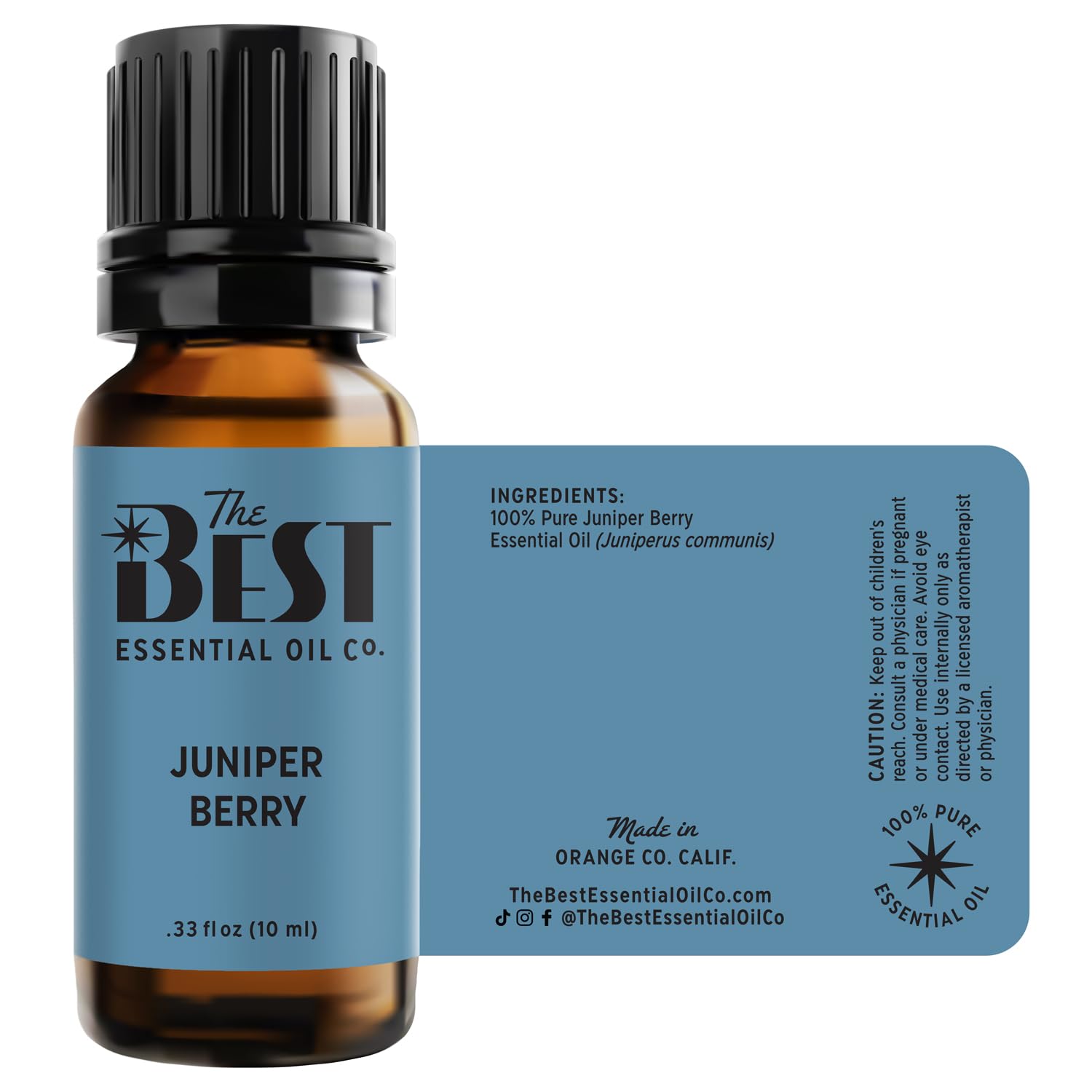 The Best Essential Oil Co Juniper Berry bottle packaging is ideal for gifting.