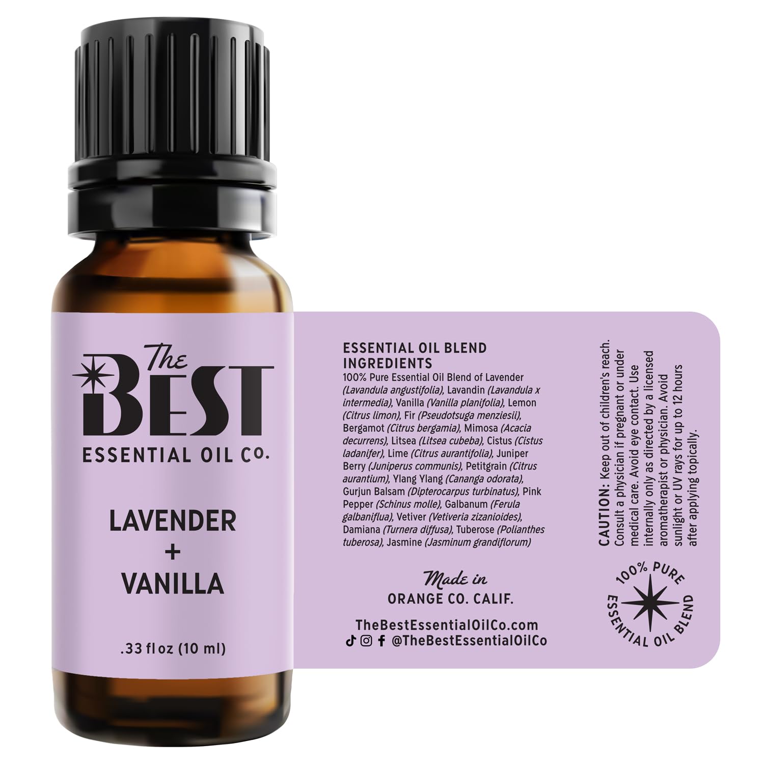 The Best Essential Oil Co lavender-vanilla bouquet suggesting a soothing ritual.