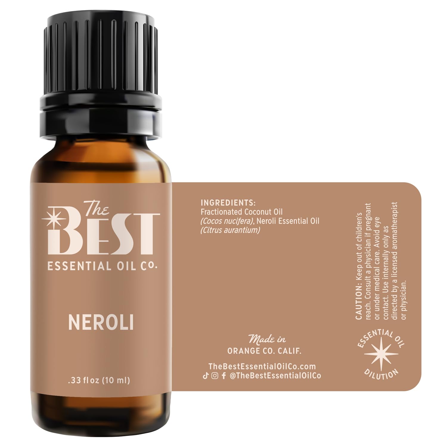 The Best Essential Oil Co Neroli packaging showcases freshness and quality