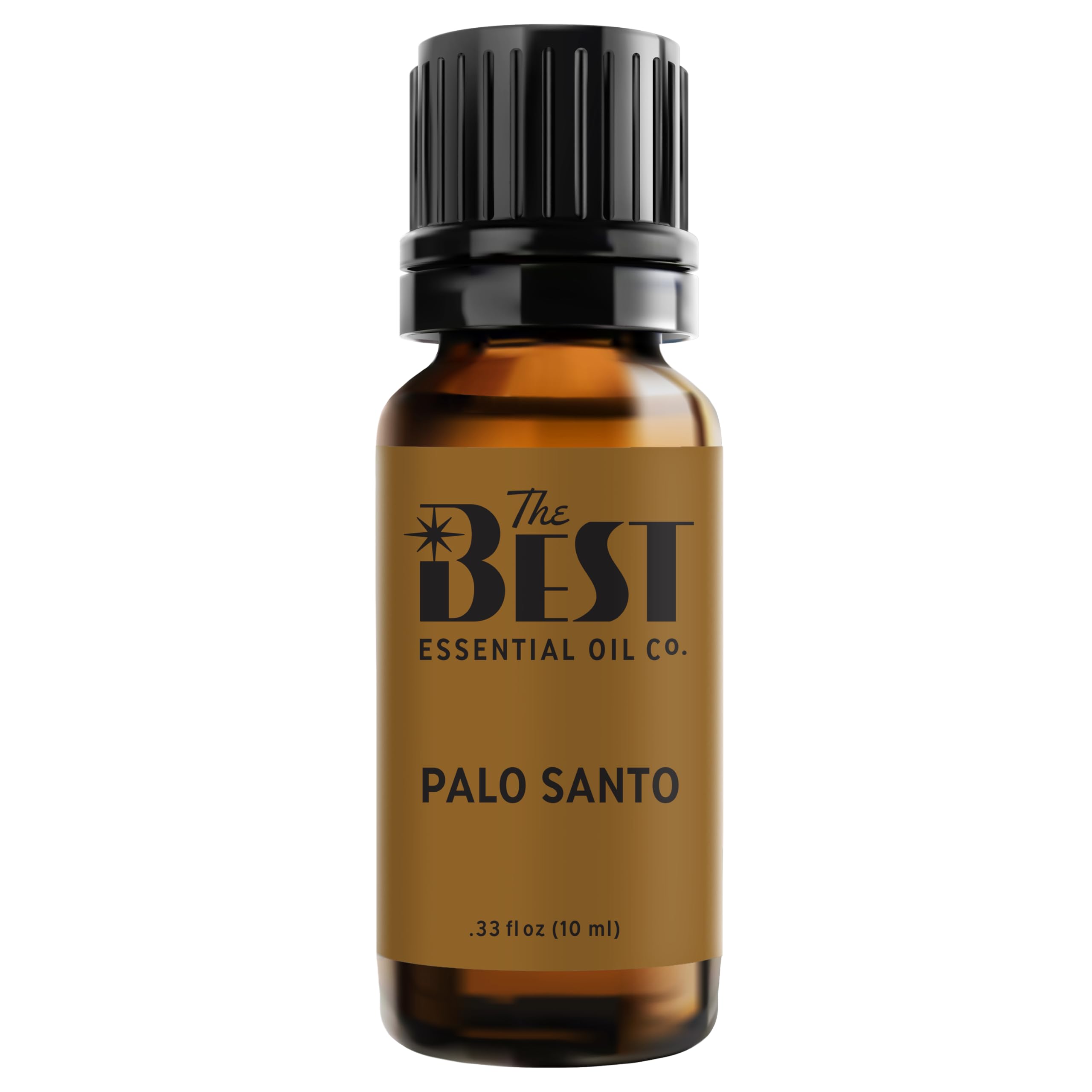 The Best Essential Oil Co Palo Santo bottle with dropper for aromatherapy use.