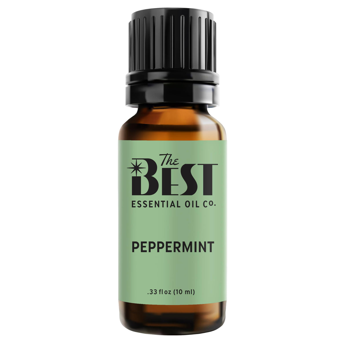 The Best Essential Oil Co peppermint oil bottle front for diffusion.