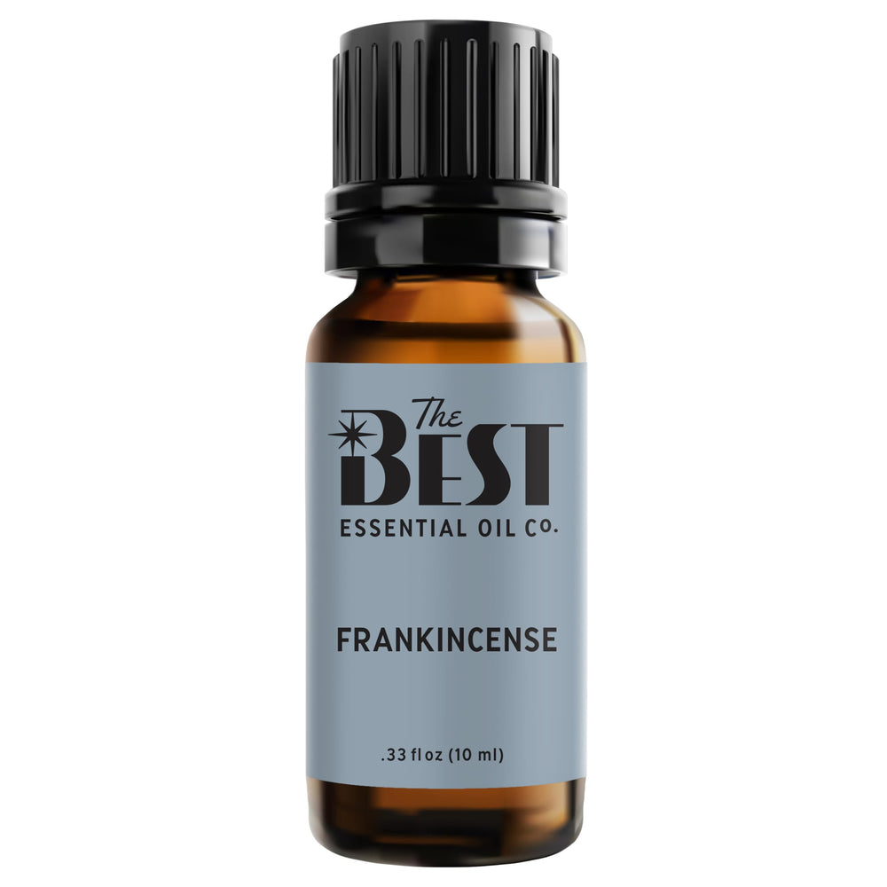 The Best Essential Oil Co Frankincense premium bottle delivers a warm, grounding aroma for calm spaces.
